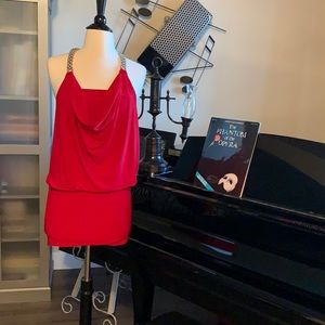 Cache hot red mini cocktail evening dress